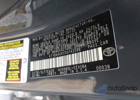 2025 Toyota Camry Se из США, поврежденный, VIN 4T1DAACKXSU142588